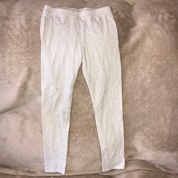 Cat & Jack 5T light grey leggings with silver sparkles ✨💕 - Picture 1 of 4